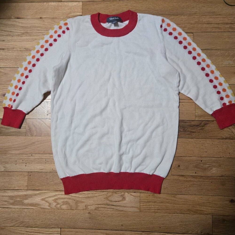 ModCloth Rainbow Retro 90s Style Polka Dot Sweater